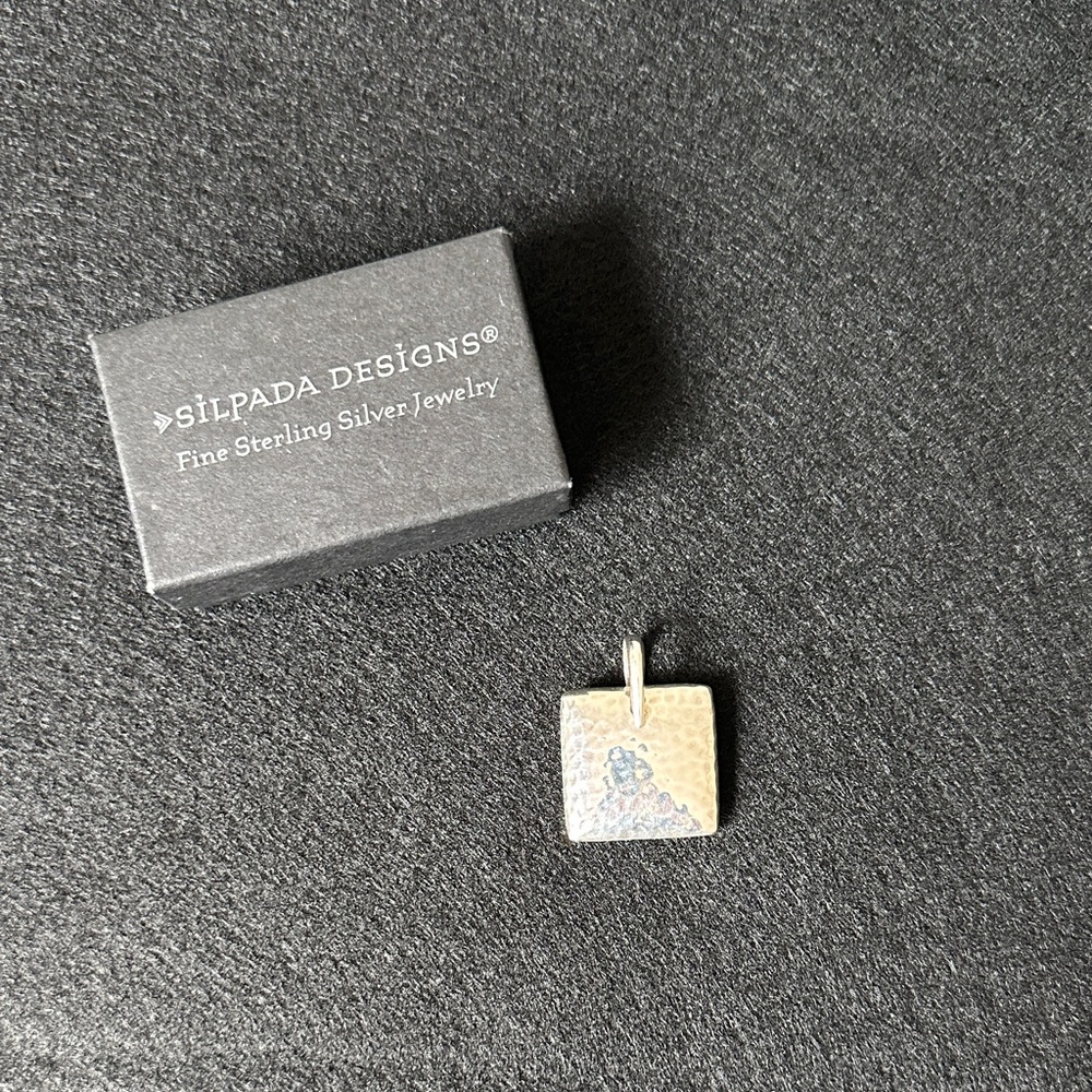 Silpada Sterling Silver Hammered Square Pendant